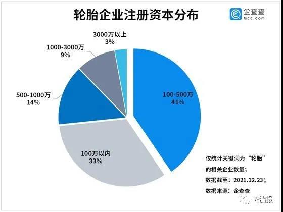 輪胎企業(yè)注冊(cè)資本分布